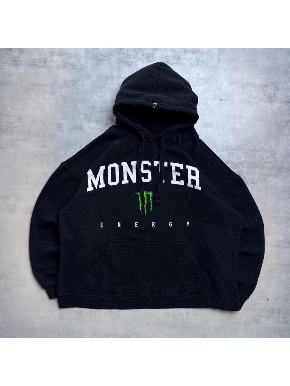 Y2K Monster Energy 00s Skater Baggy black hoodie jacket